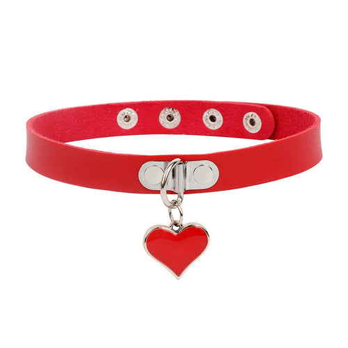 Collar Female Gothic Love Bound Clavicle Chain Heart-shaped Necklaces