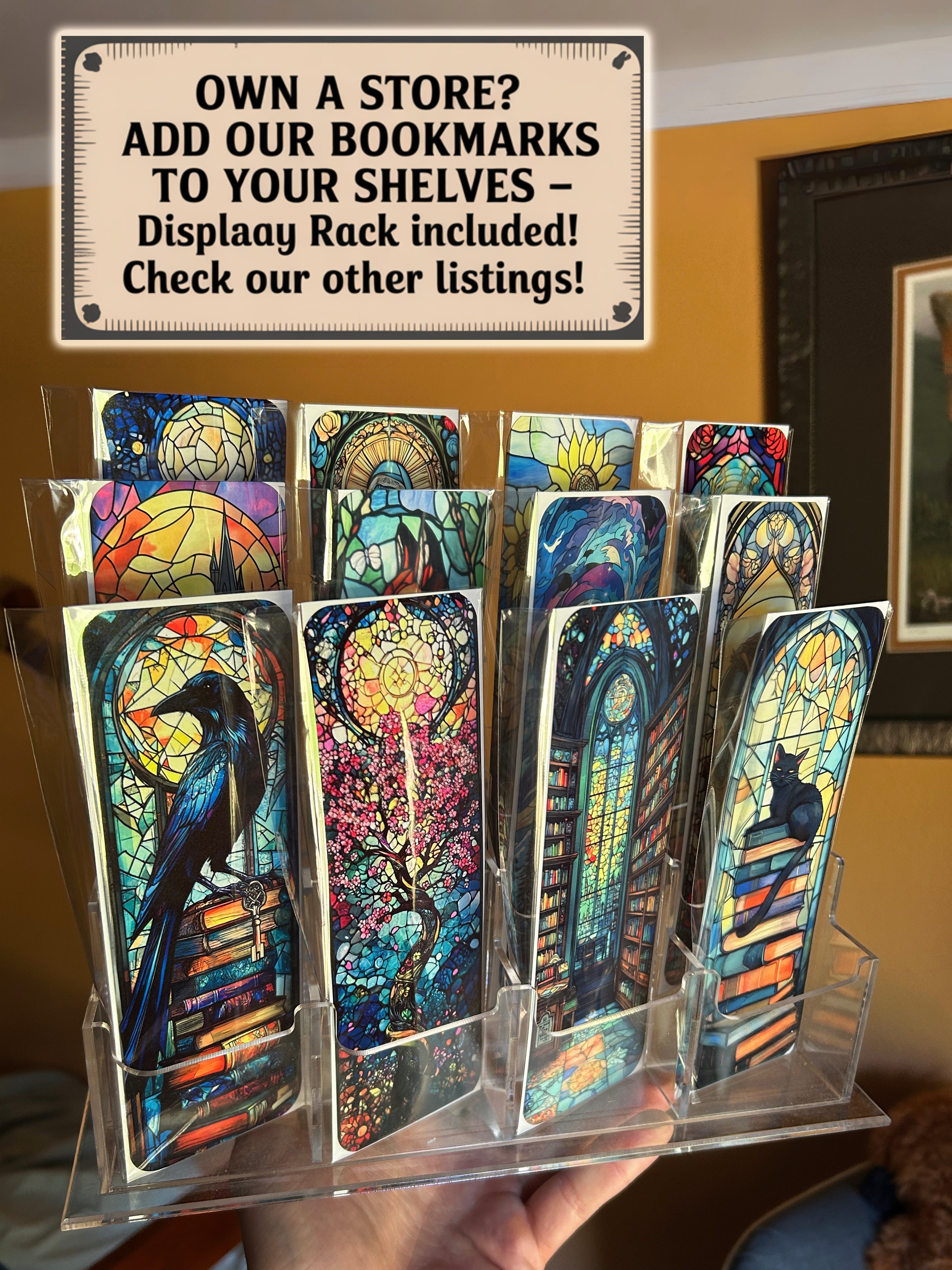 Clever Raven Library Bookmark – Stacked Books & Wise Raven Art, Literary Gothic Gift, Unique Book Lover Accessory